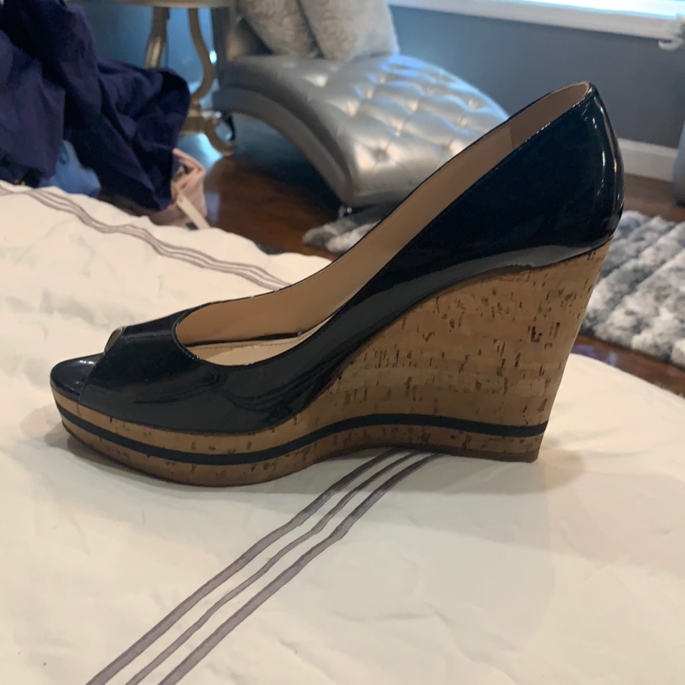 Prada patent wedges